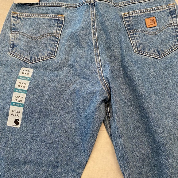 Carhartt B17 STW Relaxed Fit Tapered Leg Mens Jeans- 42x30- Light Wash -NEW - Picture 7 of 9